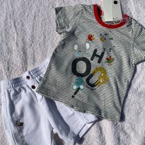 New Catamini Boys 2pc Shorts Set Animals 3M 6M 9M
